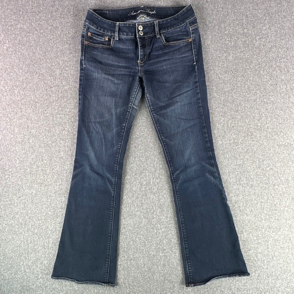 American Eagle Denim - American Eagle Jeans Womens 10 Long Artist Dark Wash Super Stretch Flare